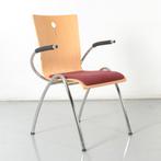 Frontseat zaalstoel, bordeauxrood / beuken, 4-poot onderstel, Ophalen of Verzenden, Nieuw