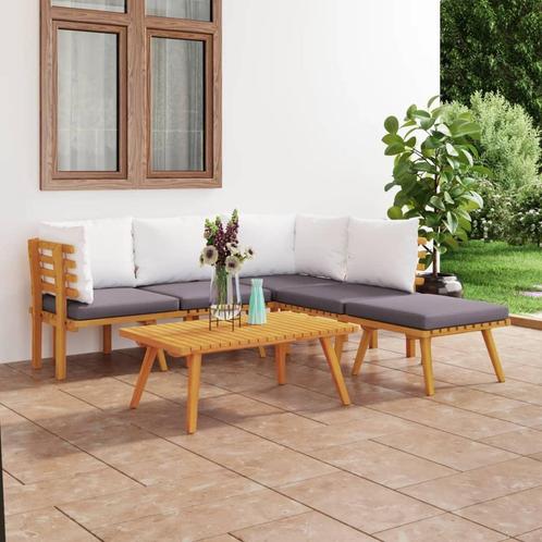 vidaXL 6-delige Loungeset met kussens massief acaciahout, Tuin en Terras, Tuinsets en Loungesets, Loungeset, Nieuw, Hardhout, Verzenden