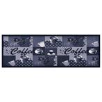 vidaXL Keukenmat wasbaar Coffee 60x180 cm blauw, Tuin en Terras, Deurmatten, Verzenden, Nieuw
