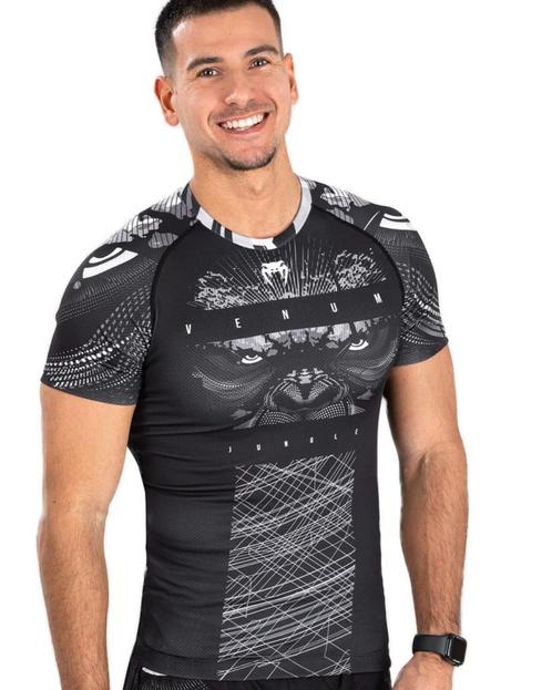 Venum Gorilla Jungle Rash Guard Zwart Wit, Kleding | Heren, Sportkleding, Zwart, Maat 46 (S) of kleiner, Nieuw, Vechtsport, Ophalen of Verzenden