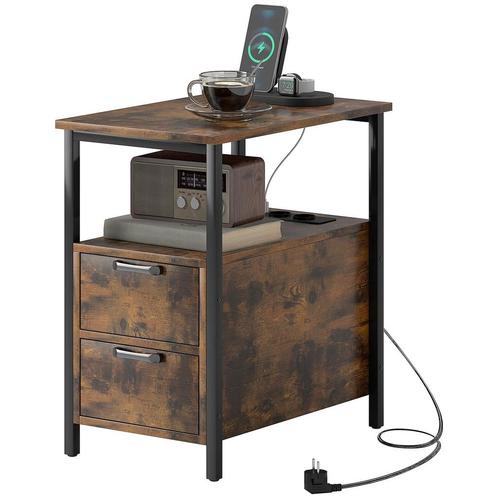TRUUSK Bijzettafel Salontafel Met Oplaadstation, USB-aanslui, Huis en Inrichting, Tafels | Bijzettafels, Nieuw, Verzenden