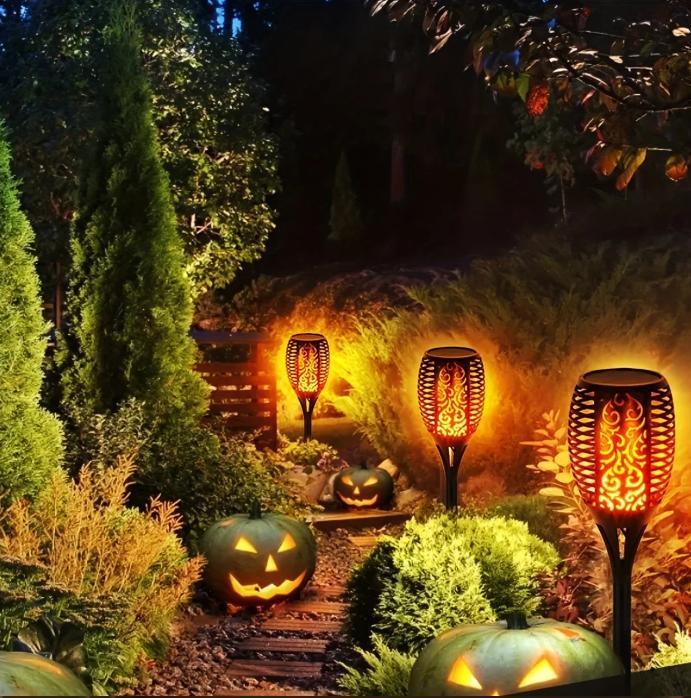 Solar Fakkel Tuinlamp – 12 LED Vlam Effect en Waterdicht, Tuin en Terras, Buitenverlichting, Nieuw, Verzenden