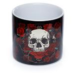 Bloempot - Skull&Roses - Small - Binnen - Keramiek - 7.5x8x8, Tuin en Terras, Bloempotten, Ophalen of Verzenden, Nieuw