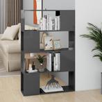 vidaXL Boekenkast/kamerscherm 80x24x124,5 cm hoogglans grijs, Verzenden, 100 tot 150 cm, Nieuw, 50 tot 100 cm