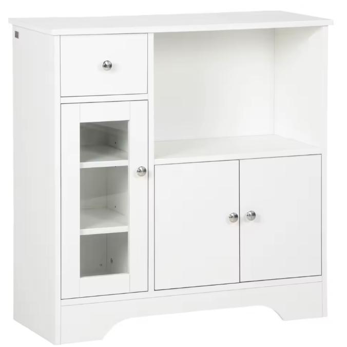 Keukendressoir 80×30×82 cm met Glazen Deur, Lade en Planken, Huis en Inrichting, Kasten | Buffetkasten, Nieuw, Verzenden