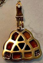 Hanger - 18 karaat Geel goud Citrien - Diamant - Diamant, Sieraden, Tassen en Uiterlijk, Antieke sieraden