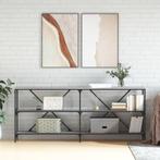 vidaXL Wandtafel 180x30x75 cm bewerkt hout en ijzer grijs, Verzenden, Nieuw