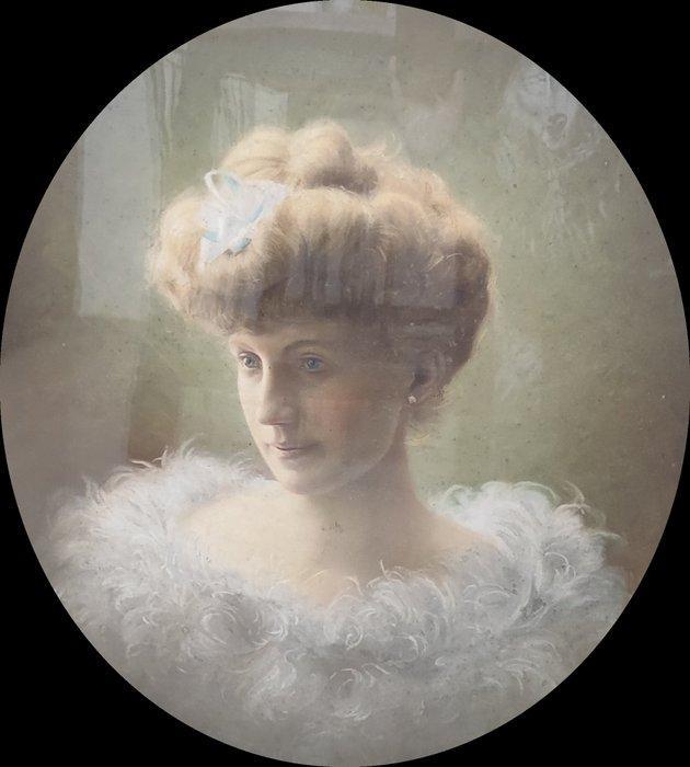 Belgische school (XVIII) - Portret van adelijke dame, Antiek en Kunst, Kunst | Schilderijen | Klassiek