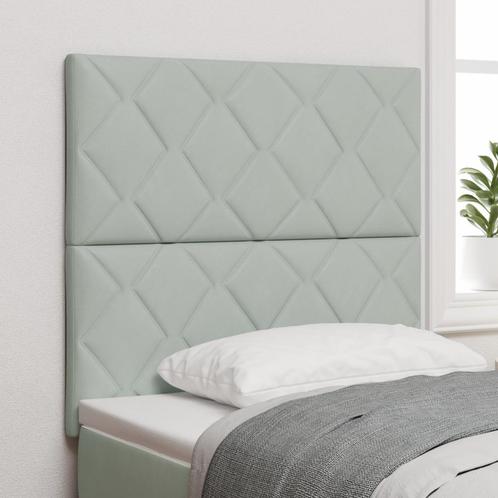 vidaXL Lichtgrijs Velours Hoofdbord met Diamant Blokken, Huis en Inrichting, Slaapkamer | Bedden, Nieuw, Stof, Verzenden