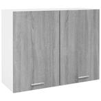vidaXL Wandkast hangend 80x31x60 cm bewerkt hout grijs, Huis en Inrichting, Keuken | Keukenelementen, Nieuw, Verzenden
