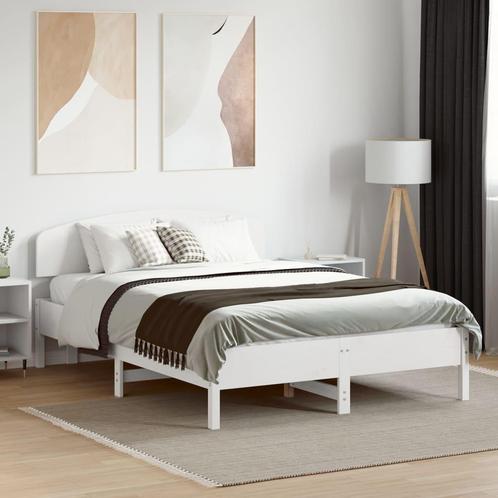 vidaXL Bedframe zonder matras massief grenenhout wit 120x190, Huis en Inrichting, Slaapkamer | Bedden, 120 cm, 190 cm of minder