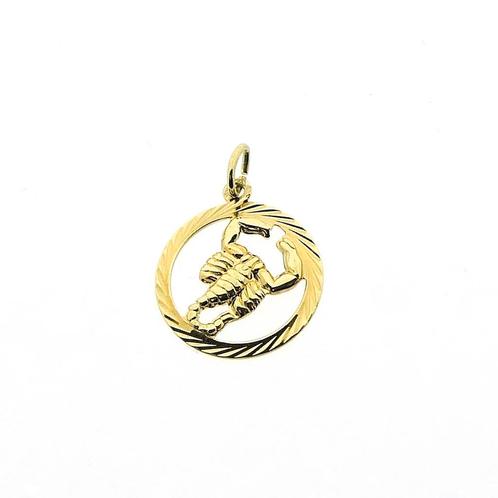 Gouden sterrenbeeld hanger; Schorpioen (geelgoud) (geelgoud), Sieraden, Tassen en Uiterlijk, Bedels, Gebruikt, Overige merken