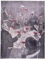 Spotprent Staatslieden en vorsten drinken bloed met de Do..., Antiek en Kunst, Verzenden