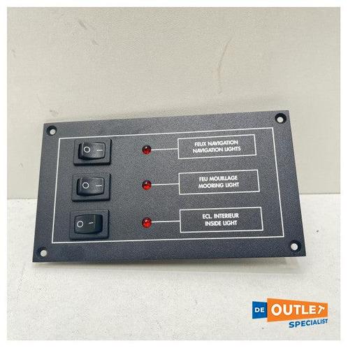 Bieden: Max Power 3-switch light panel 10A - 12V - 93001, Watersport en Boten, Bootonderdelen, Ophalen of Verzenden