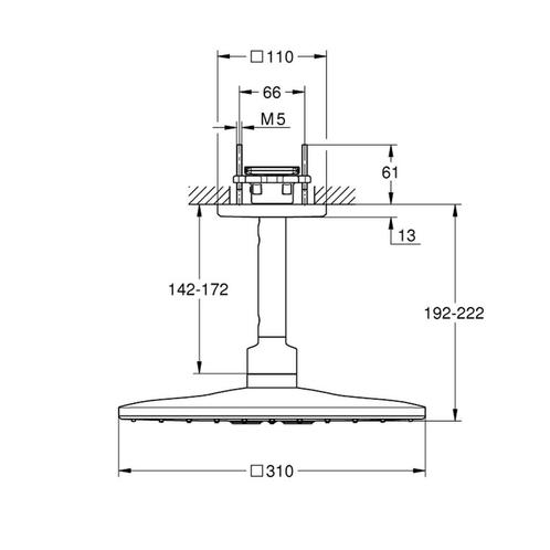 Regendoucheset Grohe Rainshower SmartActive Cube 31 cm met, Doe-het-zelf en Verbouw, Sanitair, Ophalen of Verzenden