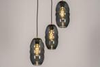 Rietveld Hanglampen - Zwart, Goud - Glas, Verzenden, Nieuw