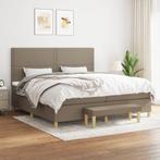 vidaXL Boxspring met matras stof taupe 200x200 cm, Huis en Inrichting, Verzenden, Overige maten, 200 cm, Stof