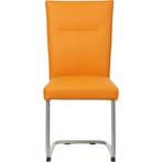 Leren eetkamerstoel Retro - Toledo Mandarin (oranje) -, Huis en Inrichting, Ophalen of Verzenden, Nieuw, Leer, Modern