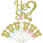 Cupcake prikkers en taart topper pakket Gender reveal, Verzenden, Nieuw, Taarten of Cupcakes, Versiering