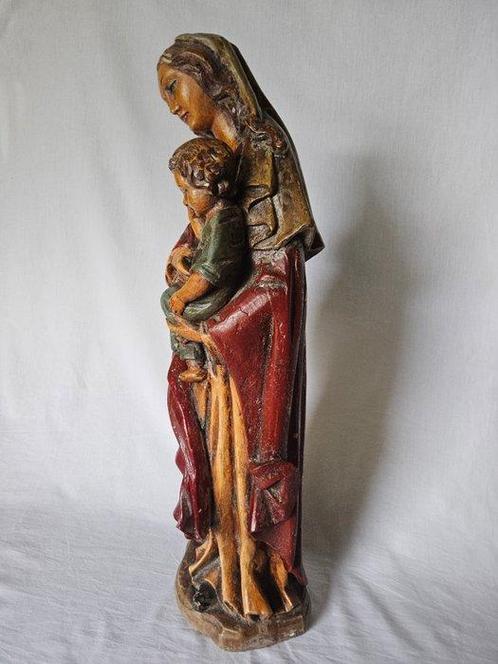 Beeld, Maria met kind - 57 cm - Gips, Antiek en Kunst, Antiek | Boeken en Bijbels