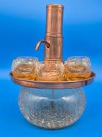Eetservies - Likörservice – Crackle-Glas mit Kupfermontur –, Antiek en Kunst