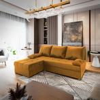 *SALE* Slaapbank/Hoekbank met opbergruimte Rio Okergeel €449, Huis en Inrichting, Verzenden, Hoekbank, 75 tot 100 cm, 200 tot 250 cm