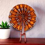 Afrikaanse handwaaier - Ankara print waaier - Joojo - Oranje, Huis en Inrichting, Woonaccessoires | Wanddecoraties, Ophalen of Verzenden