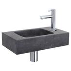 Fonteinset Differnz Bombai Natuursteen 40x22x9 cm Zwart Met, Doe-het-zelf en Verbouw, Sanitair, Ophalen of Verzenden, Nieuw, Chroom