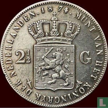 Nederland 2½ gulden 1874 (zwaard), Postzegels en Munten, Munten | Nederland, Losse munt, Goud, Zilver, Verzenden