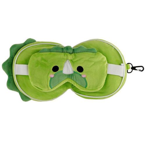 Rieskussen & Slaapmasker Dinosaurus Rond - Groen - Hoogte 17, Huis en Inrichting, Woonaccessoires | Kussens, Nieuw, Ophalen of Verzenden