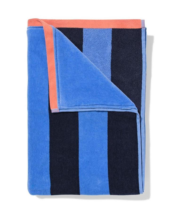 HEMA Strandlaken 90x180cm velours strepen, Huis en Inrichting, Badkamer | Badtextiel en Accessoires, Nieuw, Verzenden