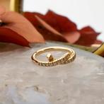 18 Krt. Roségouden ring gezet met diamant | 0,22 ct., Sieraden, Tassen en Uiterlijk, Gebruikt, Overige kleuren, Ophalen of Verzenden