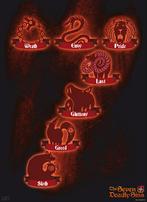 Poster The Seven Deadly Sins 7 Sins 38x52cm, Verzenden, Nieuw, A1 t/m A3
