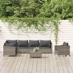 vidaXL 8-delige Loungeset met kussens poly rattan grijs, Tuin en Terras, Tuinsets en Loungesets, Verzenden, Nieuw, Rotan, Loungeset