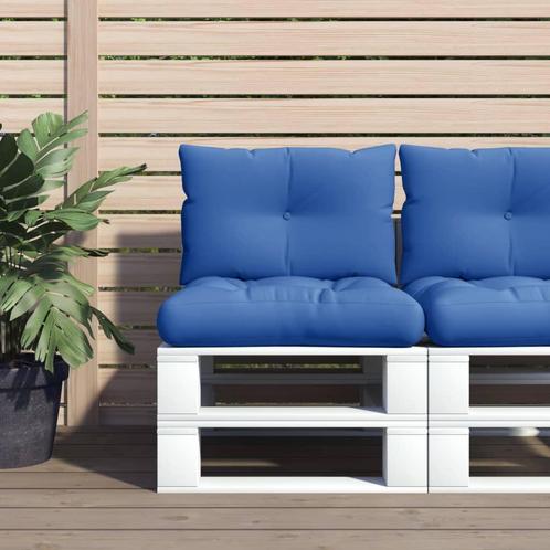 vidaXL Palletkussens 2 st stof koningsblauw, Huis en Inrichting, Woonaccessoires | Kussens, Blauw, Nieuw, Verzenden