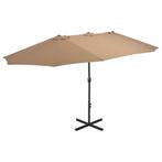 vidaXL Parasol met aluminium paal 460x270 cm taupe, Verzenden, Nieuw, Meer dan 4 meter