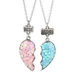 Fako Bijoux - Vriendschapsketting - Hartjes - Glitter Acryl, Verzenden, Nieuw