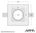 FOS01 Trimless Inbouwspot Vierkant - Gips - GU10 Ø50mm -..., Ophalen of Verzenden, Nieuw