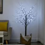 150 Cm Kunstboom Berkenboom Met 96 LED Lichten En Kunstsneeu, Huis en Inrichting, Lampen | Vloerlampen, Verzenden, Nieuw