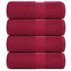 vidaXL Zeepdoekjes 4 st 30x30 cm 360 g/m² 100% katoen, Verzenden, Nieuw, Rood