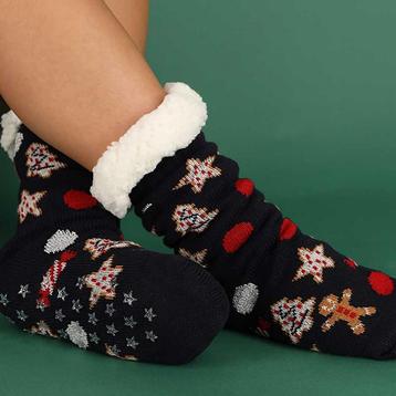 Apollo Dames Fleece Sokken Blauw - Feestelijke Kerst Sokken beschikbaar voor biedingen