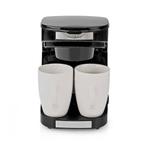 Koffiezetapparaat voor 2 kopjes | 2 porseleinen bekers, 2 tot 4 kopjes, Verzenden, Nieuw, Gemalen koffie