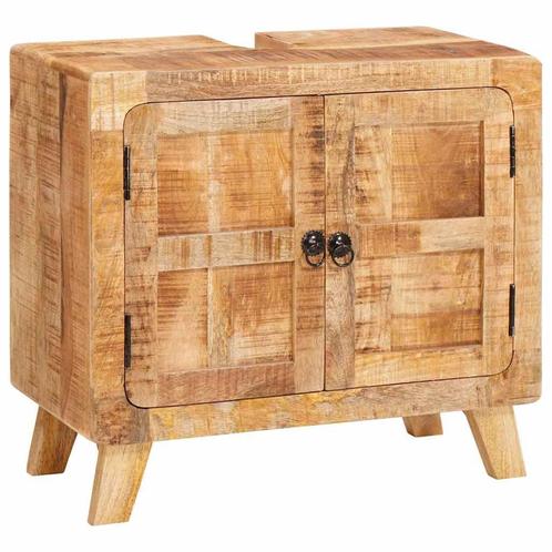 vidaXL Badkamer Kast Bruin Massief mangohout, Gelamineerd, Huis en Inrichting, Tafels | Kaptafels, Nieuw, Verzenden