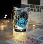 Kunst Roos in Glazen Stolp met Verlichting - Zijden Rozen, Verzenden, Nieuw