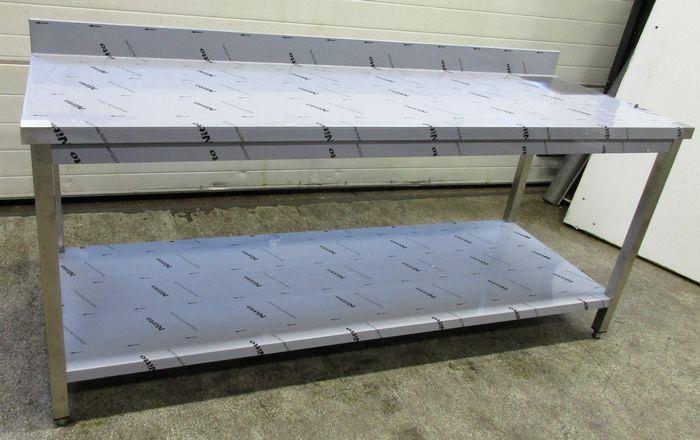 RVS Tafel, Werktafel 200cm met of zonder achteropstand,, Zakelijke goederen, Kantoor en Winkelinrichting | Winkel en Inventaris