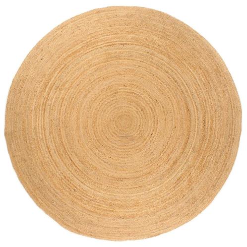 vidaXL Tapijt rond 240 cm gevlochten jute, Huis en Inrichting, Stoffering | Tapijten en Kleden, Beige, Nieuw, Verzenden
