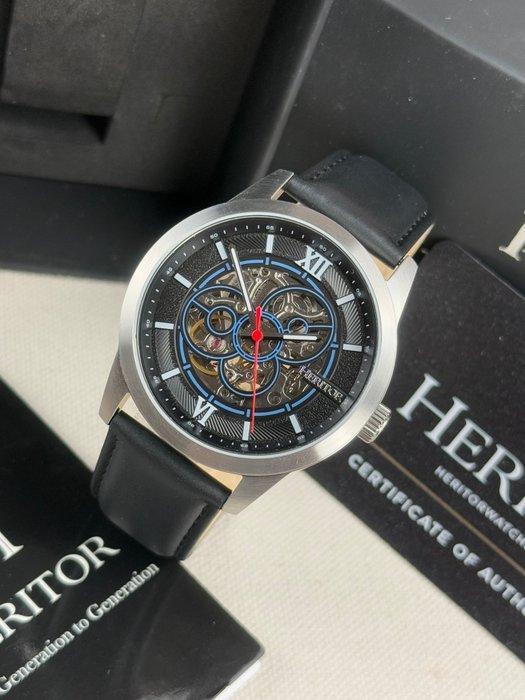 Heritor - Automatic Jomas Semi-Skeleton - Silver/Black -, Sieraden, Tassen en Uiterlijk, Horloges | Heren