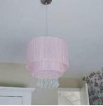 Hanglamp kristal roze, blauw, wit, taupe enz. babykamer, Minder dan 50 cm, Nieuw, Ophalen of Verzenden, Stof