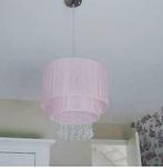 Hanglamp kristal roze, blauw, wit, taupe enz. babykamer, Huis en Inrichting, Lampen | Hanglampen, Stof, Nieuw, Ophalen of Verzenden