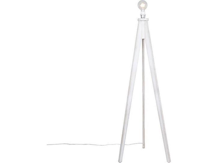 QAZQA Tripod Classic - Vloerlamp - 1 lichts - H 140 cm - Wit, Huis en Inrichting, Lampen | Vloerlampen, Zo goed als nieuw, Verzenden